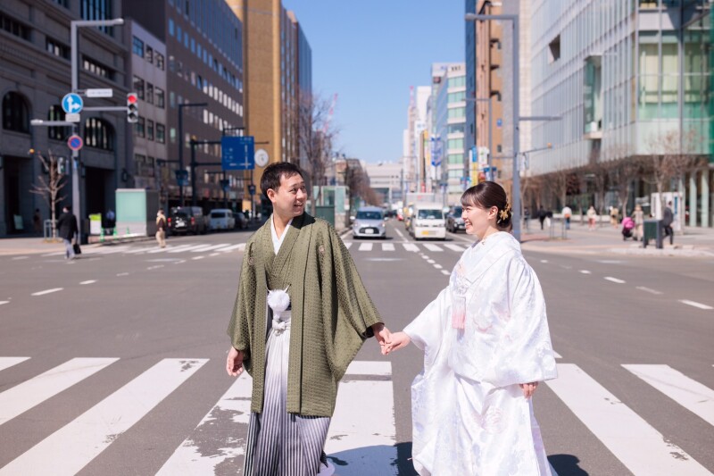 札幌中心街で思い出を残す「大通公園」ロケーション撮影