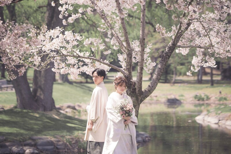1本の桜の前での1枚!