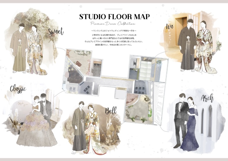 ５つのスタジオ完備！多彩な撮影バリエーション