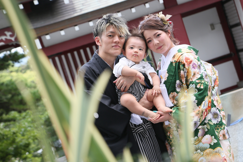 篠崎八幡宮にてお子様と♡ 和装撮影スタート