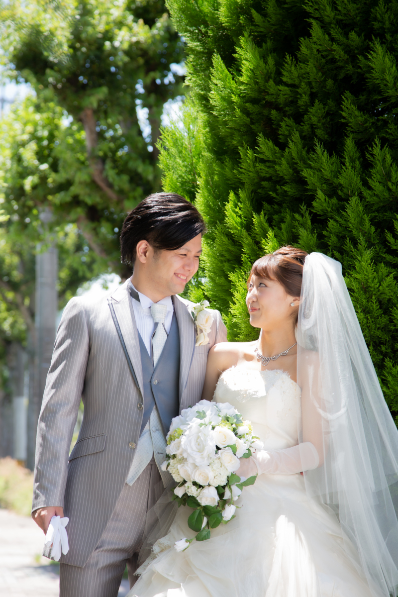 レストラン周りの自然を利用してナチュラルフォト