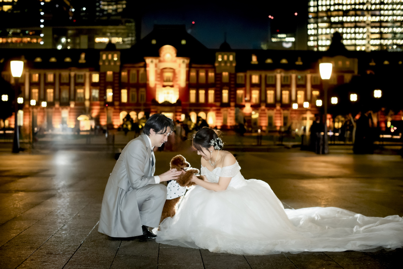 東京駅にて夜景撮影スタート♪