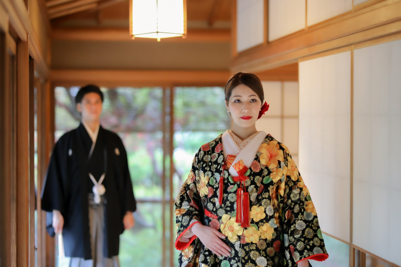 小雨と桜の競演☆風情ある庭園と和室撮影!