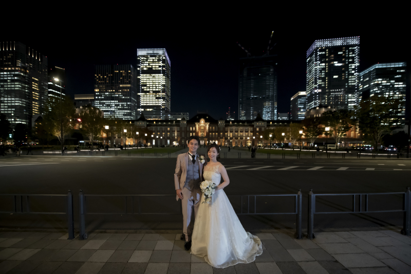 澄み切った夜景をバックに♪