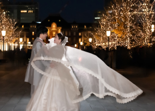 和装はスタジオ撮影、洋装は東京ナイトフォト！