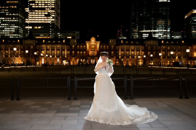 新婦さまお一人で撮影スタート