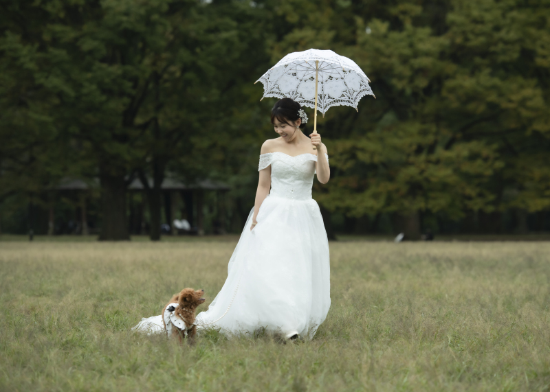 わんちゃんと花嫁♡