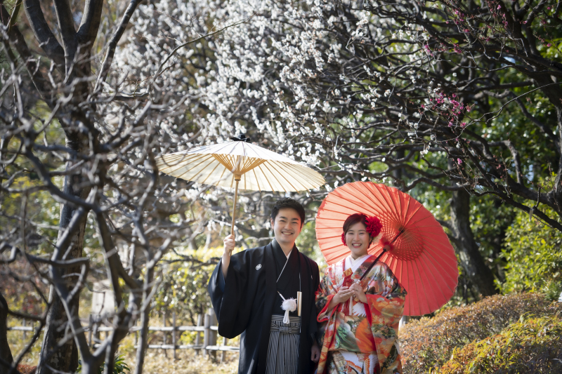 可愛らしい梅の花々