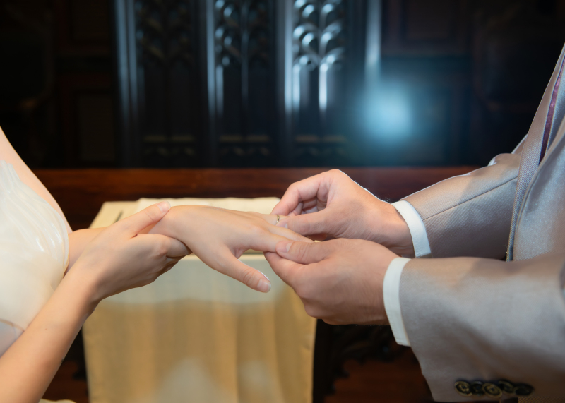 指輪交換シーン