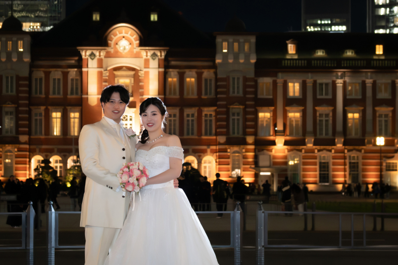 和装はスタジオ、洋装は東京駅夜景、同日に叶えた満足の１日！