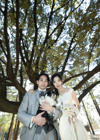 Xmasイブに愛犬と叶えたフォトウエディング！