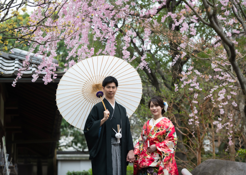 念願のサクラの時期に目白庭園の前撮り♪