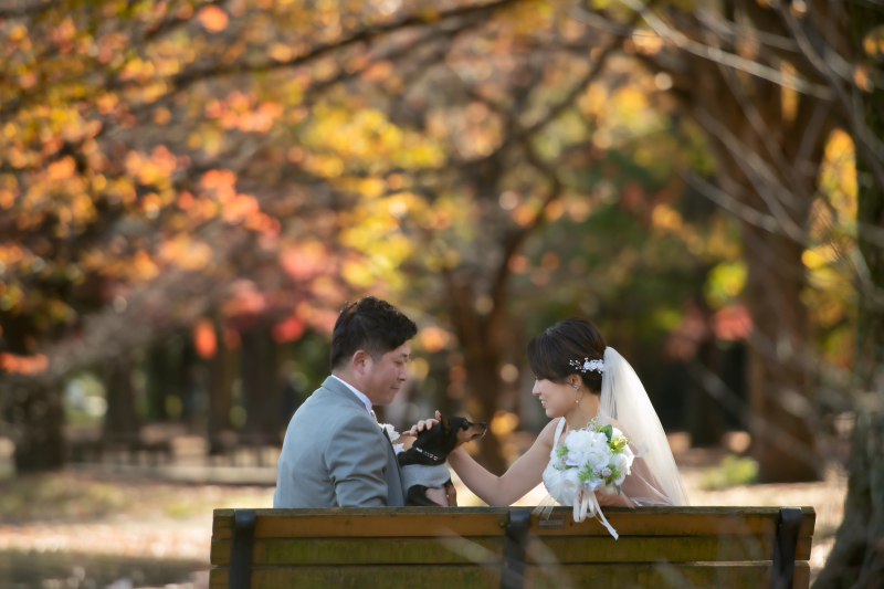 ご入籍＆誕生日に愛犬とウエディングフォト♪