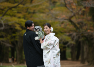 みんなで和装！愛犬と叶えたフォトウエディング♡
