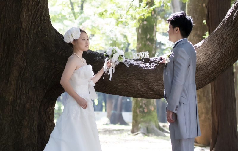 まずはツーショットの撮影からスタート♪