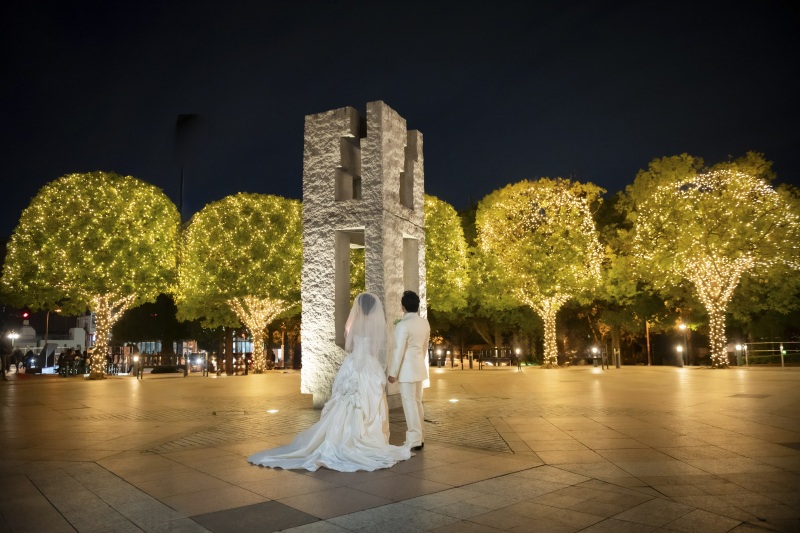 イルミネーションと時計台