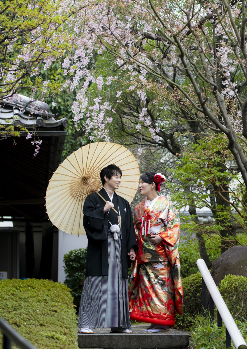 枝垂れ桜とのショット