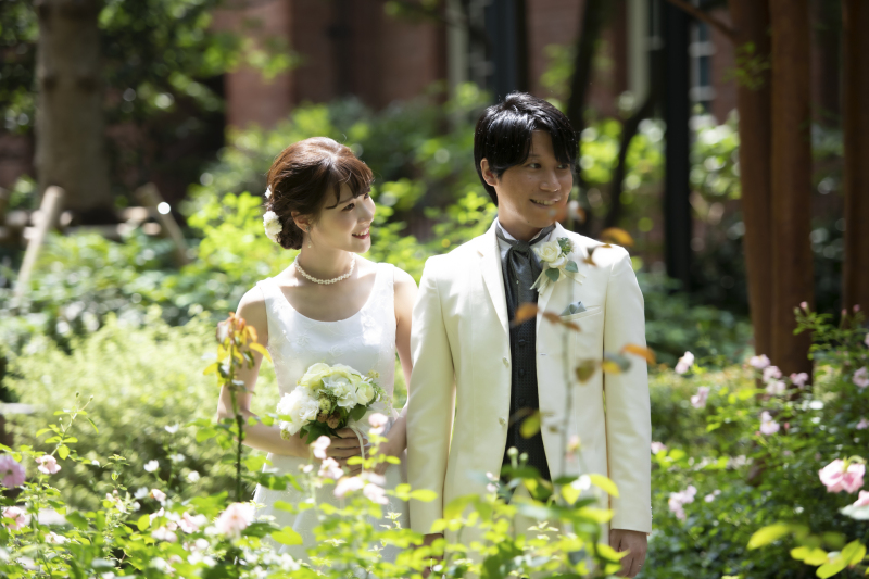 草花との自然ショット