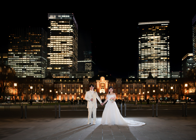 洋装は東京駅ナイトフォト！