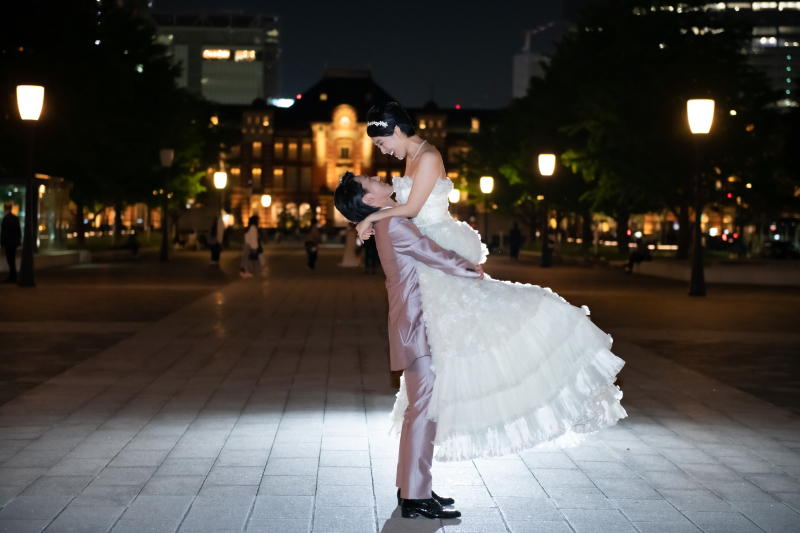 夜景での立抱っこ♪