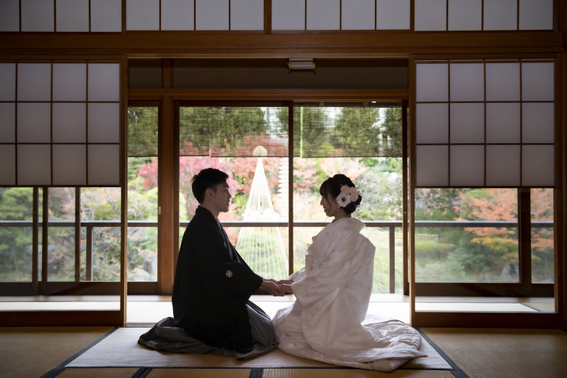 白無垢姿で撮影スタート♪