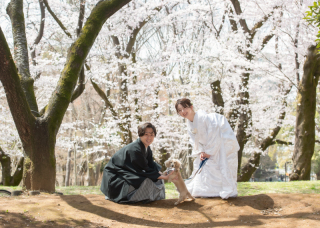 英国風洋館スタジオ【御苑フォトウェディング】_桜シーズン