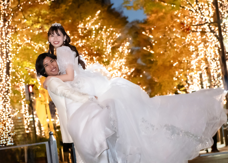 11/13~2/15限定!丸の内イルミ撮影サービス!【東京駅前+和田倉門+イルミ★ナイトフォト】リフレクション加工サービス!