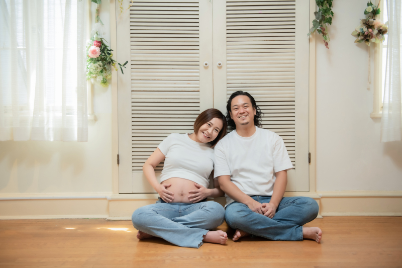 【来店は当日のみ!マタニティフォトプラン】美肌、歯の美白など嬉しい加工付き♪