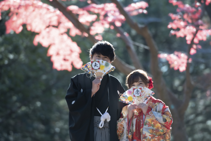 直近割★シーズン料2.2万サービス【紅葉♡代々木公園の和装プラン】ペットや家族参加OK!衣装グレードアップ無料♪