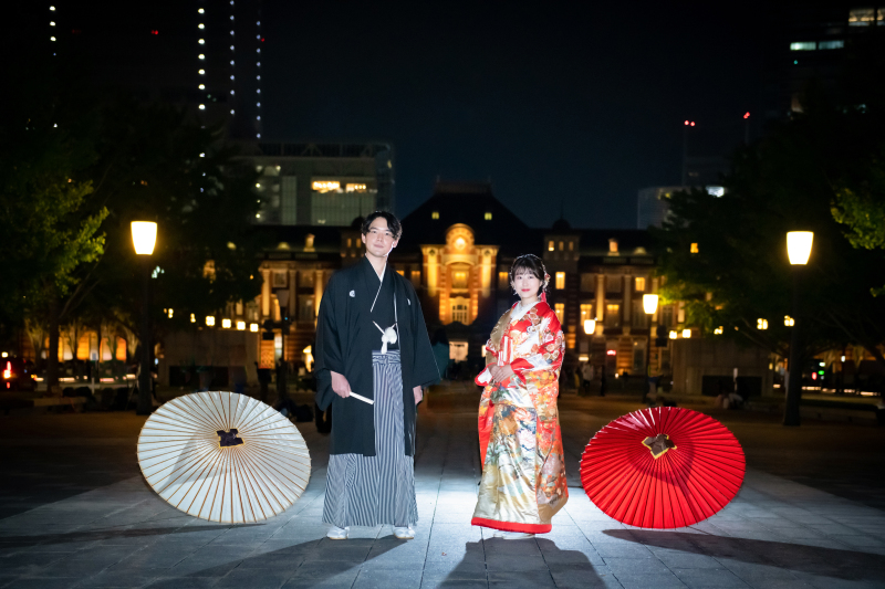 毎月5組限定!レトロモダンな撮影が叶う!【東京駅夜景☆和装ロケーション】衣装グレードアップ無料&美肌などの嬉しい加工付き!