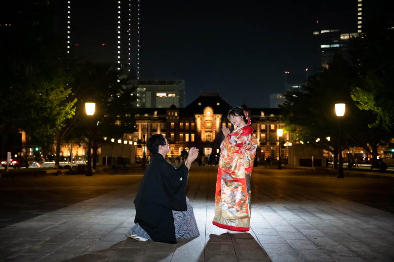 毎月5組限定!レトロモダンな撮影が叶う!【東京駅夜景☆和装ロケーション】衣装グレードアップ無料&美肌などの嬉しい加工付き!