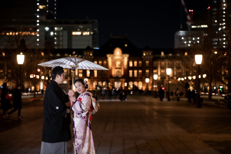 毎月5組限定!レトロモダンな撮影が叶う!【東京駅夜景☆和装ロケーション】衣装グレードアップ無料&美肌などの嬉しい加工付き!