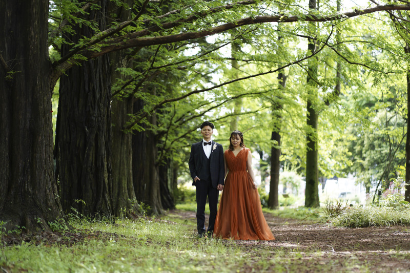 植物園でロケーションフォト