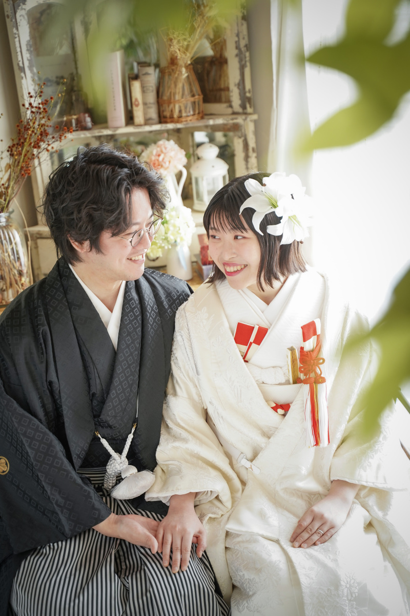 和装で自然ににっこり