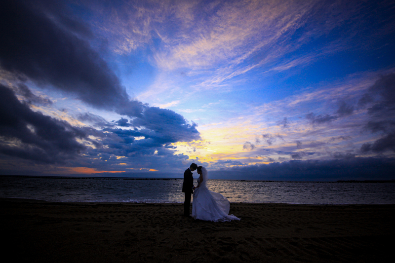 早朝ロケの撮影。グラデーションがとても綺麗に撮影できました。