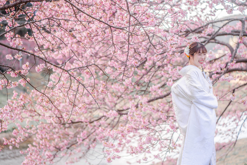 【小野写真館50周年記念】期間限定|河津桜フォトウェディング