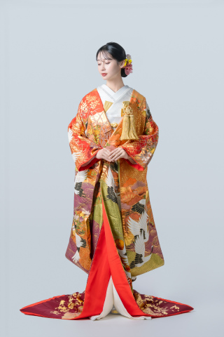 友禅鶴に道長取