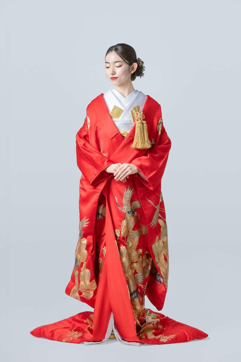 丸紋に鶴
