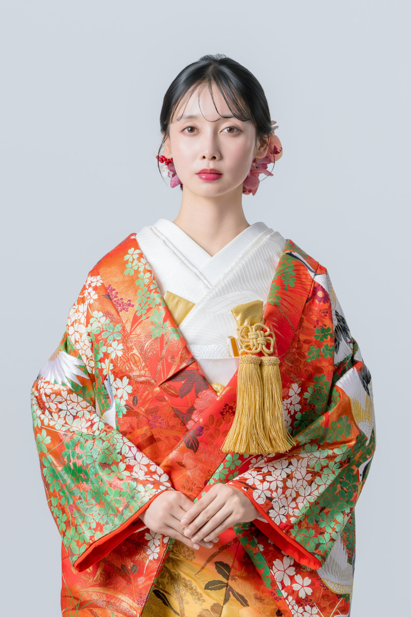 秋草に鶴