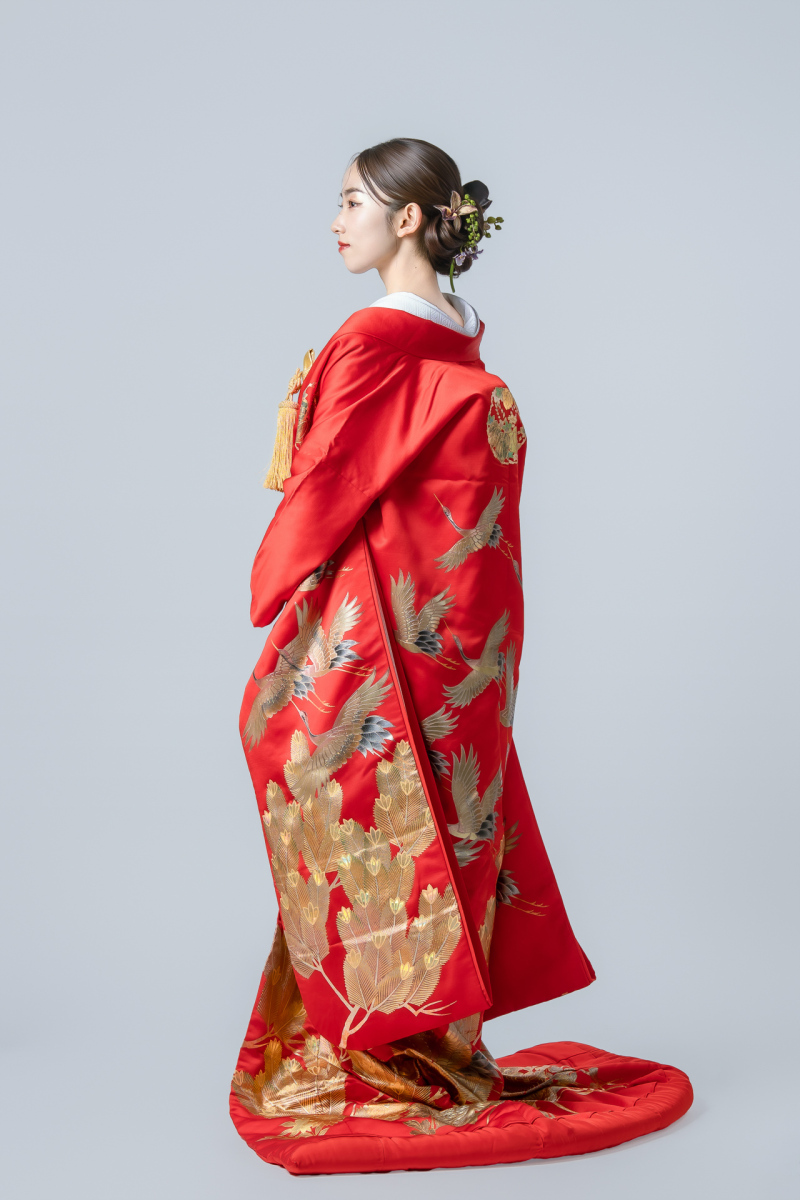 丸紋に鶴