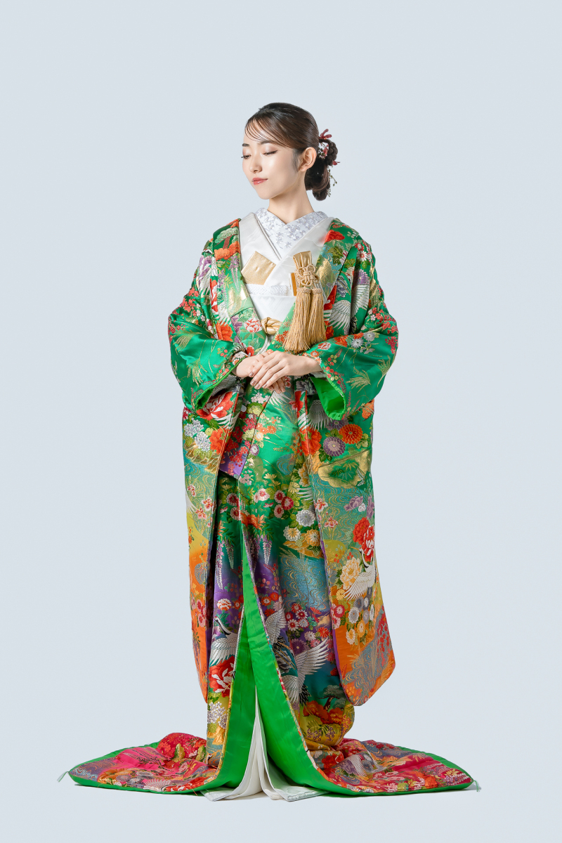 祝彩に翔ぶ鶴