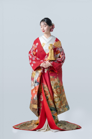 鶴に老松梅花文