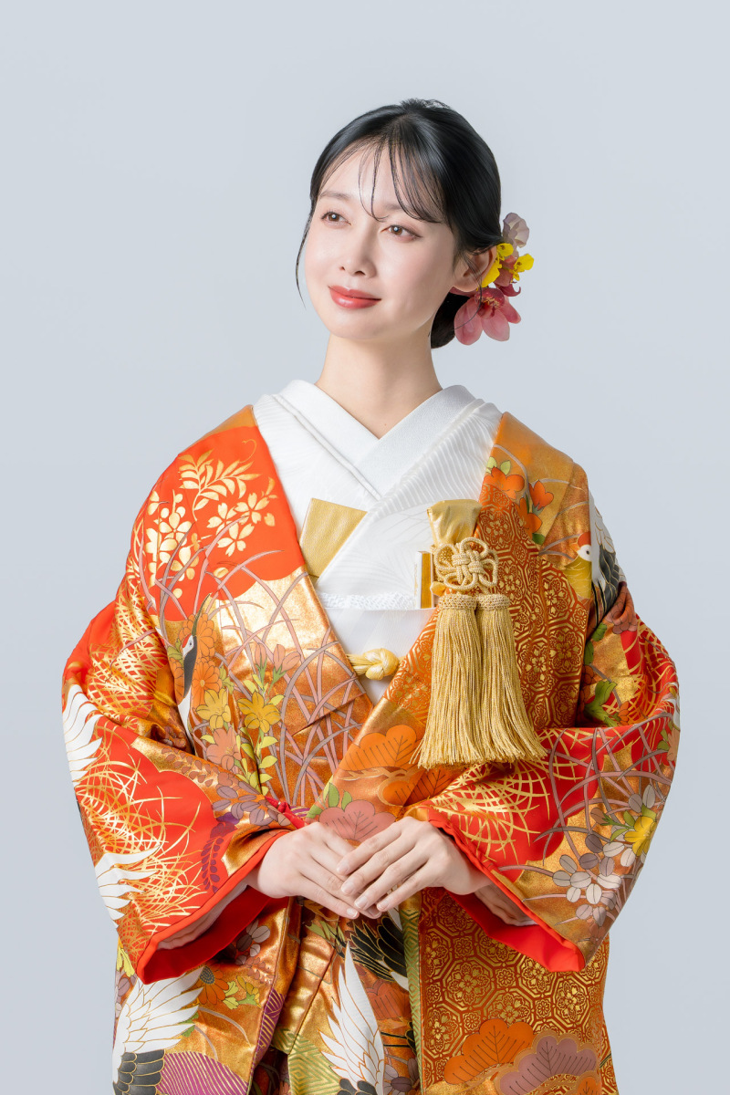 友禅鶴に道長取