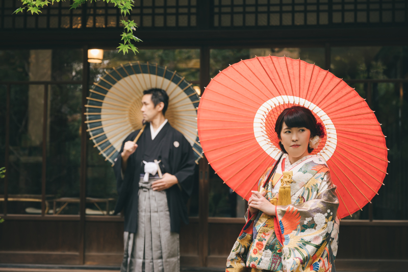 撮影はじめは番傘から