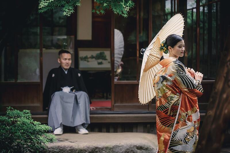 白の番傘も素敵