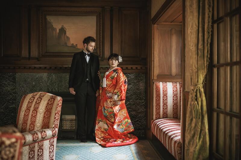 旧安田楠雄邸の応接間での撮影