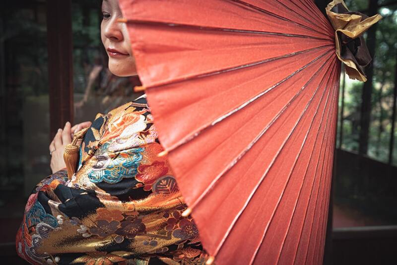 番傘を活かしたショット