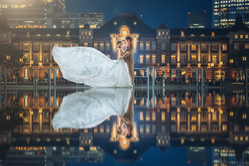 ドレスのトレーンを活かして!