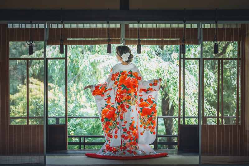 和装の後ろ姿ショット