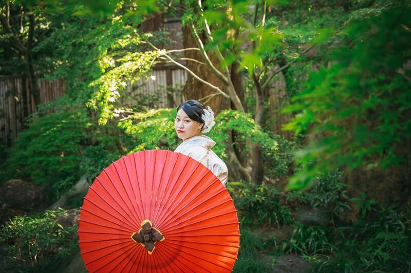 番傘が華やかに!